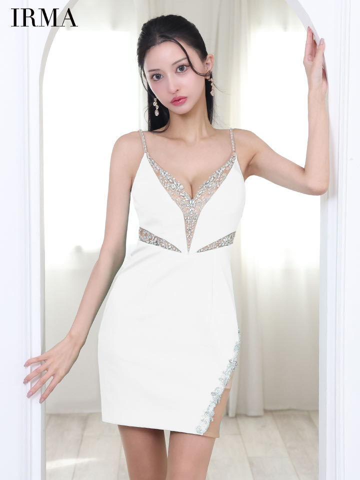 XSサイズあり【IRMA/イルマ】キャミ/ ビジュー/ ビーズ刺繍/ 谷間魅せ