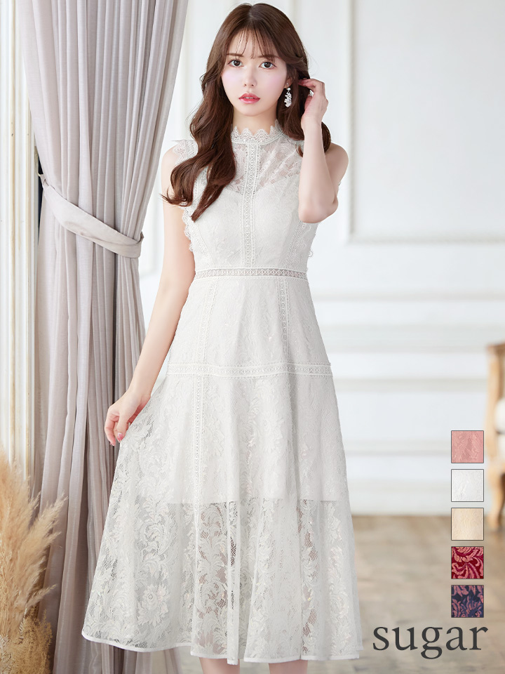 XS-Lサイズあり【ERUKEI エルケイ】フラワーレース/ Aライン/ ミモレ丈