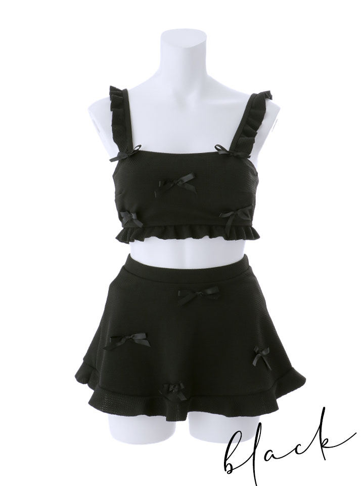 即日発送】【ビキニ】【水着】立体リボンフリルスカートビキニ 3点