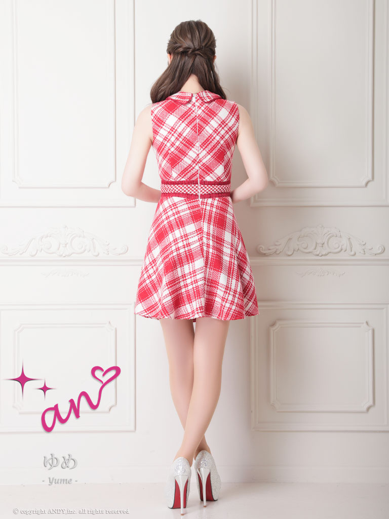 XSサイズあり 【an /アン】フロントジップ/ チェック/ ツイード/ 襟