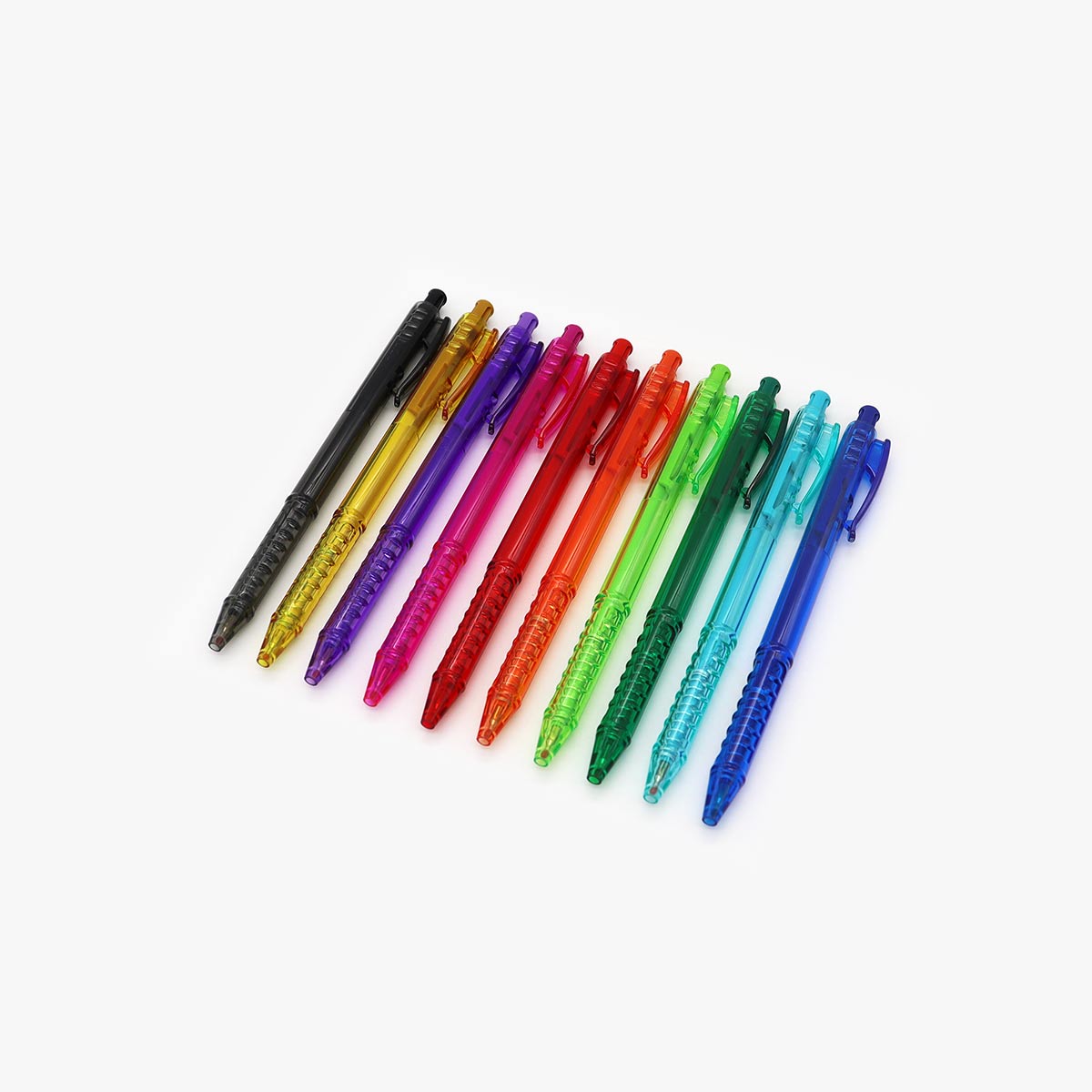 ノック式ボールペン 0.7mm 10本組 カラー