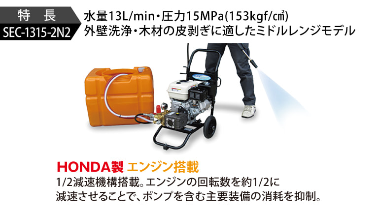 SEC-1315-2N2 | コンパクト&カート型 | 高圧洗浄機 | 製品情報 | 高圧