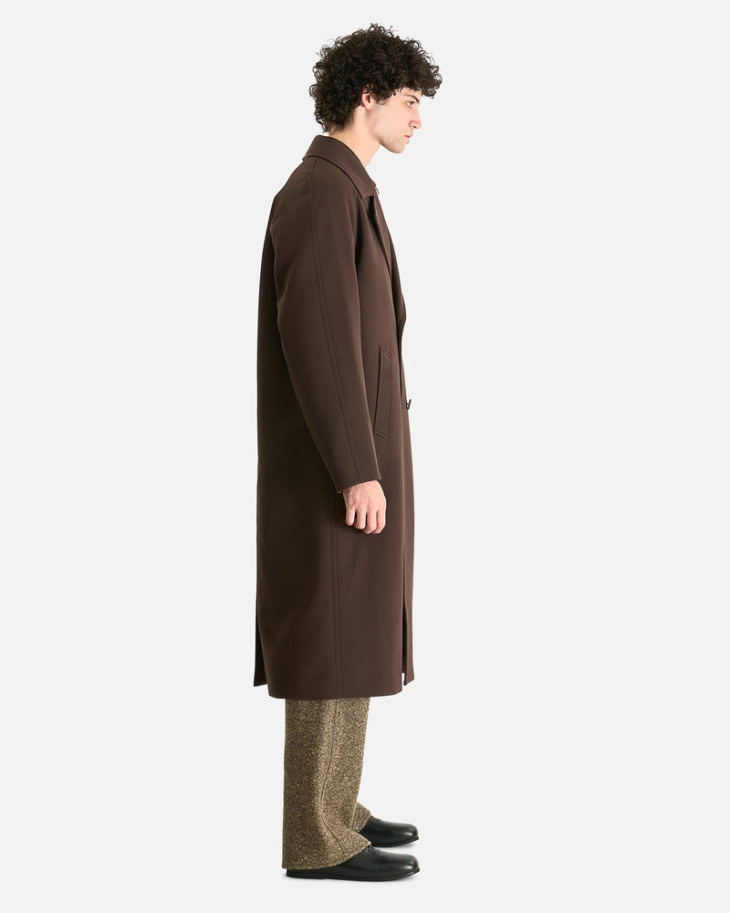Twisted Double Cloth Coat in Dark Brown – SVRN