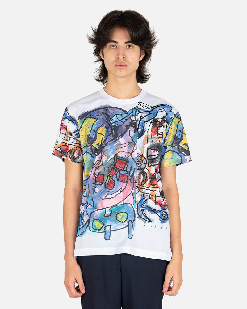 Paneled Graphic T-Shirt in White/Multi – SVRN