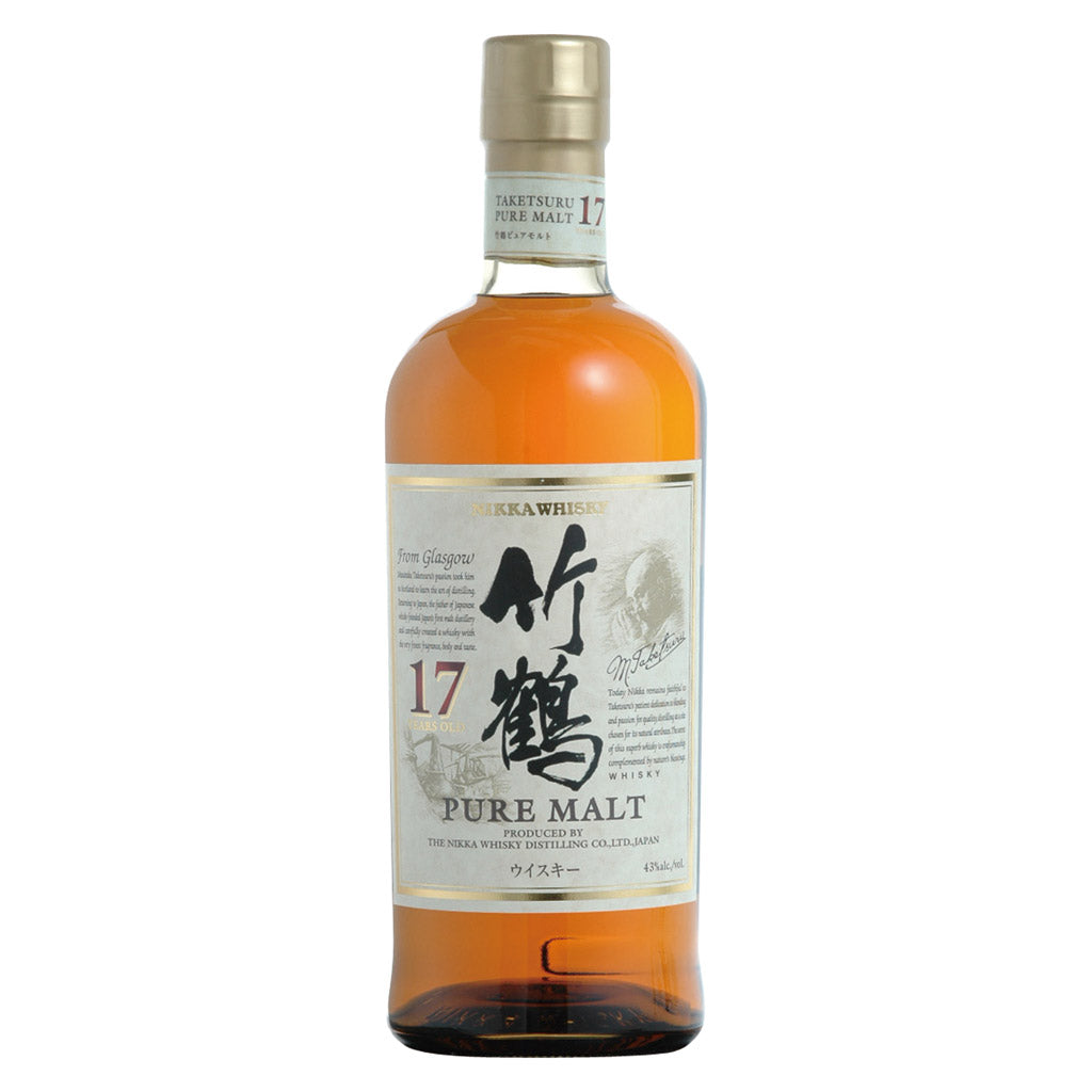 ニッカ 竹鶴17年 ピュアモルト スリムボトル (化粧箱なし) – 酒類
