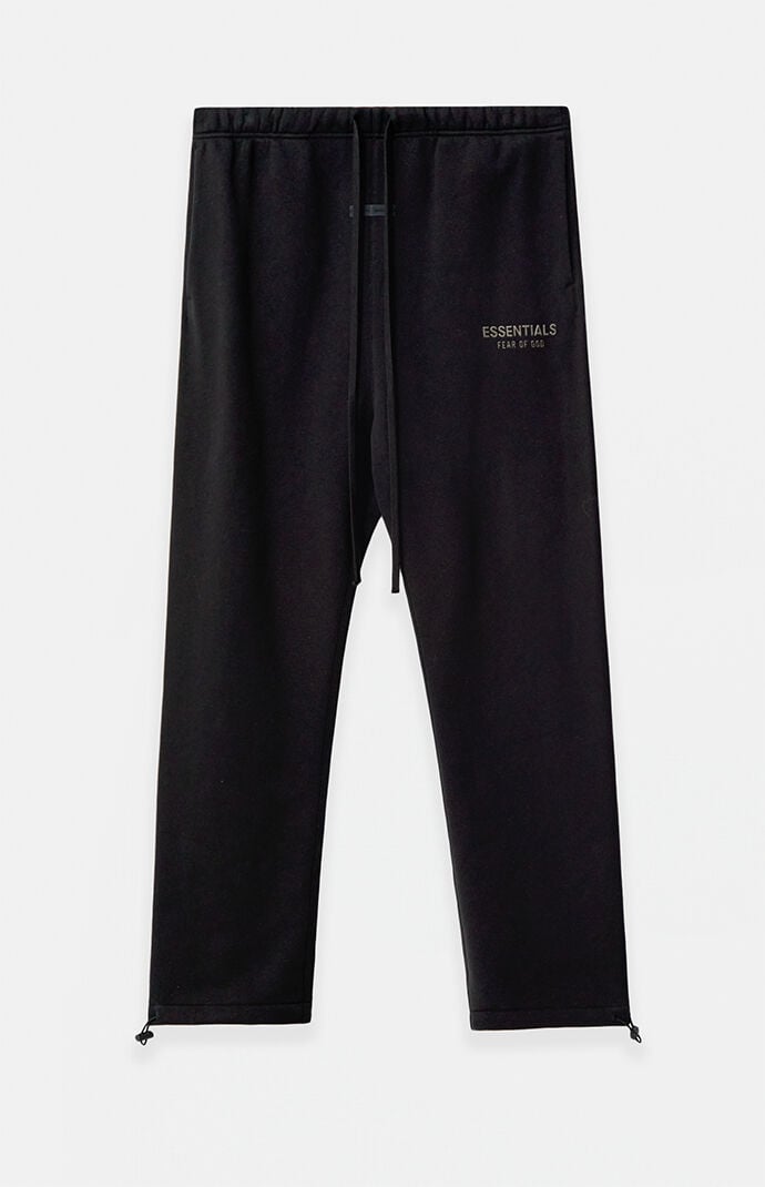 Fear of God ESSENTIALS Jet Black Fleece Relaxed Sweatpants | Pacsun