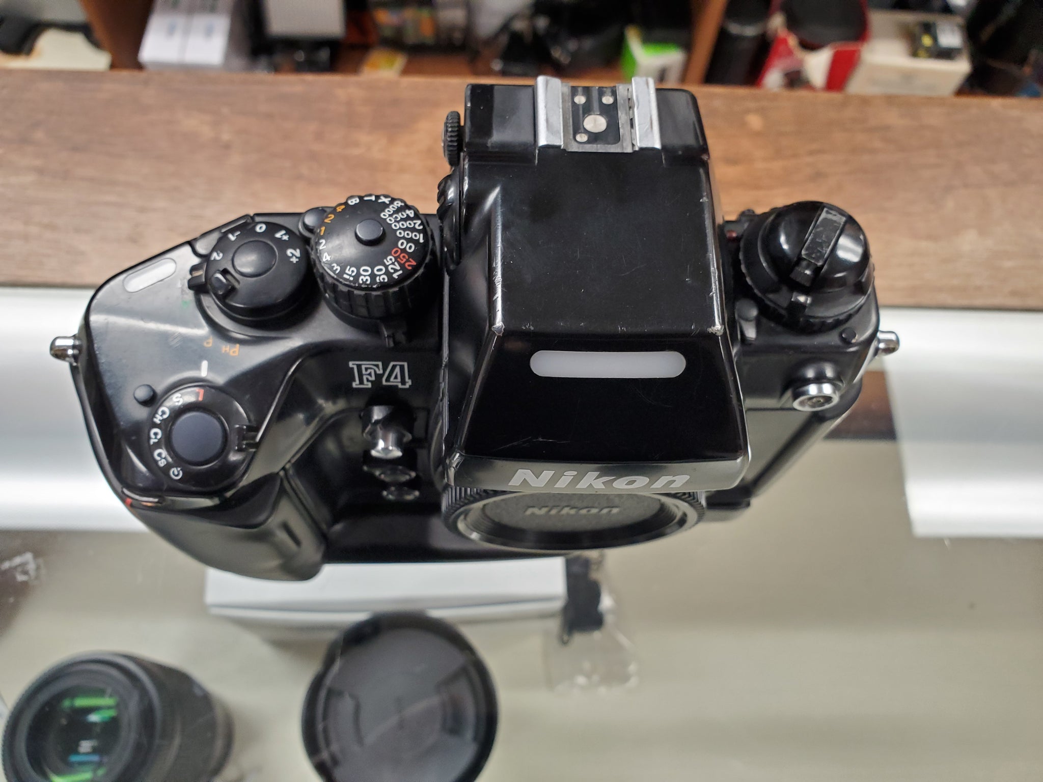 Nikon F4 with MB-23 DP-20 Black 35mm Film Camera - CLA'd, Seals