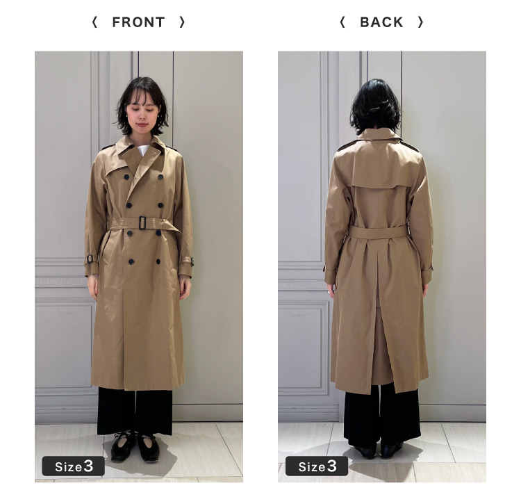 HYKE(ハイク) TRENCH COAT -REGULAR FIT- 身長別定番トレンチコートの