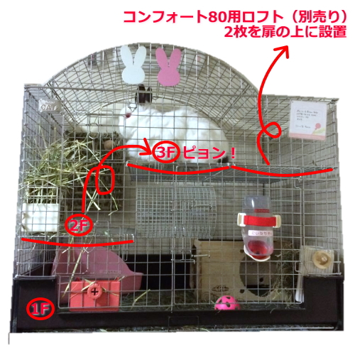 うさぎ専門店pet's-club / コンフォート80ロフト*ステンレス【税別1800円】