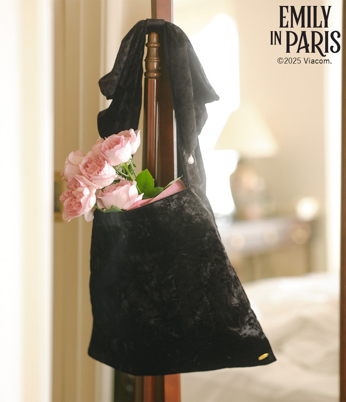 ベロアリボントートバッグ(ワンサイズ ブラック): PEACH JOHN | ピーチ