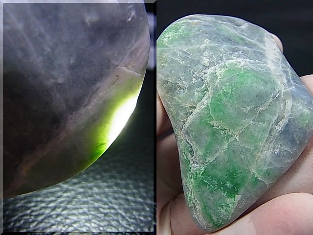 糸魚川青海川金山谷産グリーンひすい原石 71.0g - パーフェクト