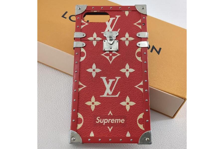 ルイヴィトン シュプリーム スマホケース iPhone7+ レッド LOUIS