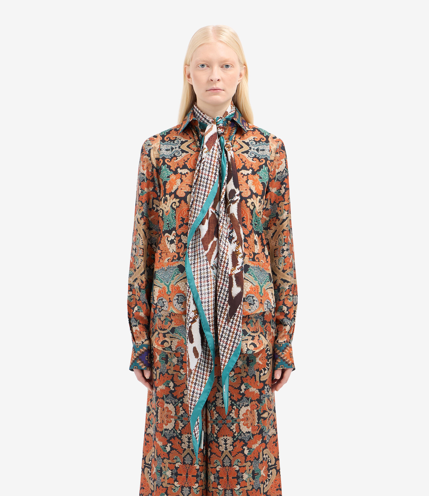 ALOEUW Scarf Silk 65x120 in Multicolor | Pierre-Louis Mascia®