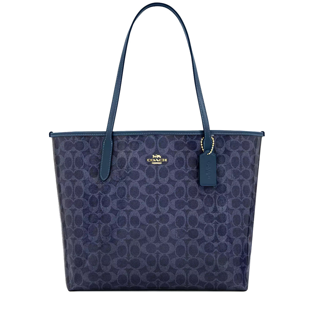 Buy Coach City Tote Bag In Signature Canvas in Dark Denim CAK30