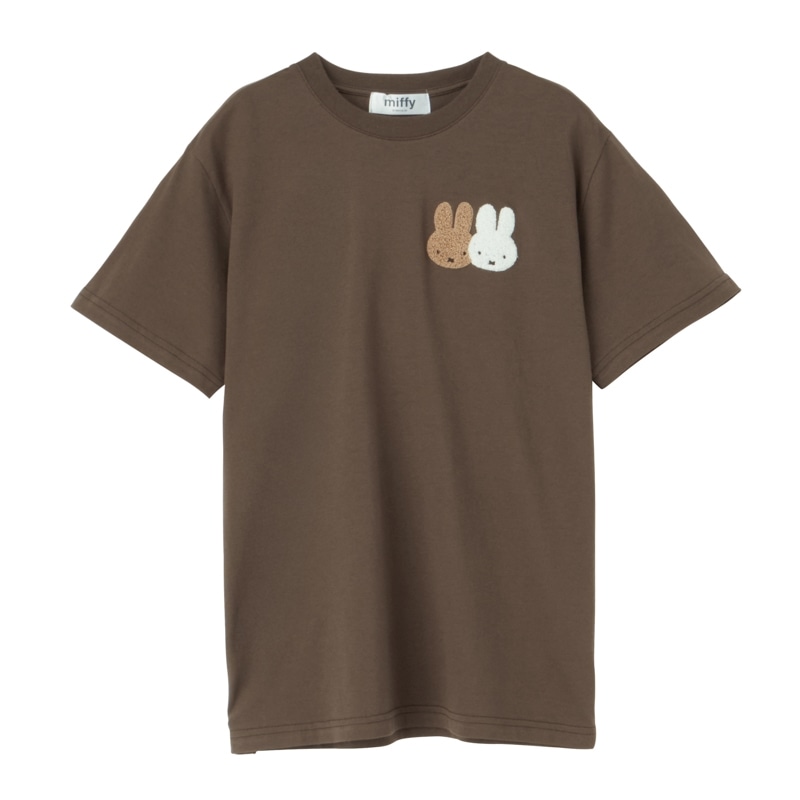 ミッフィー Miffy サガラ刺しゅう Tシャツ ブラウン(ブラウン): 通常