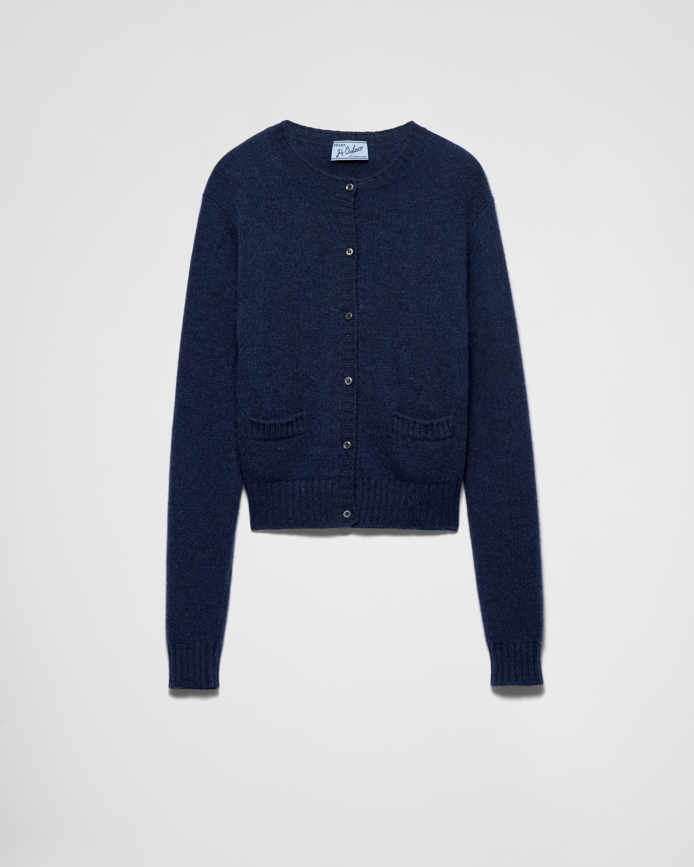 ネイビー Re-cashmere カーディガン | PRADA