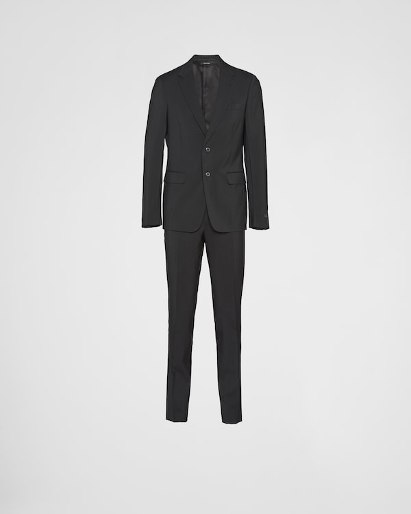 ブラック ウールXモヘア シングルブレスト スーツ | PRADA