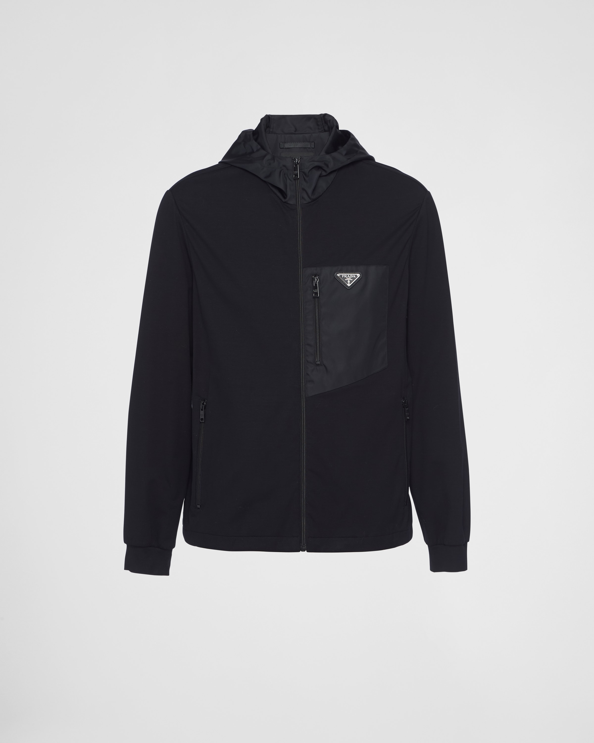 ブラック テクニカルコットンX Re-nylon カーディガン | PRADA