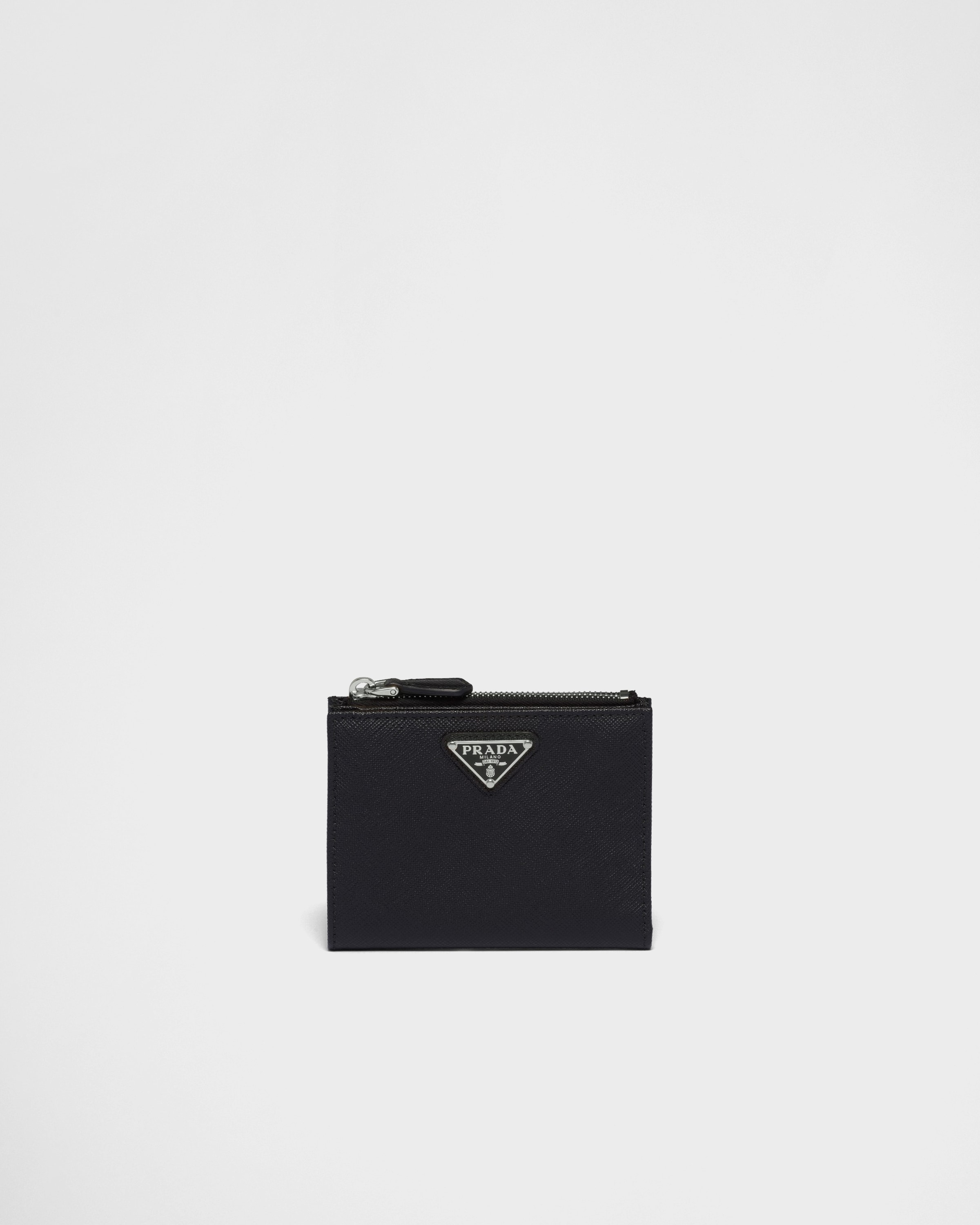 ブラック サフィアーノトライアングル 財布 | PRADA
