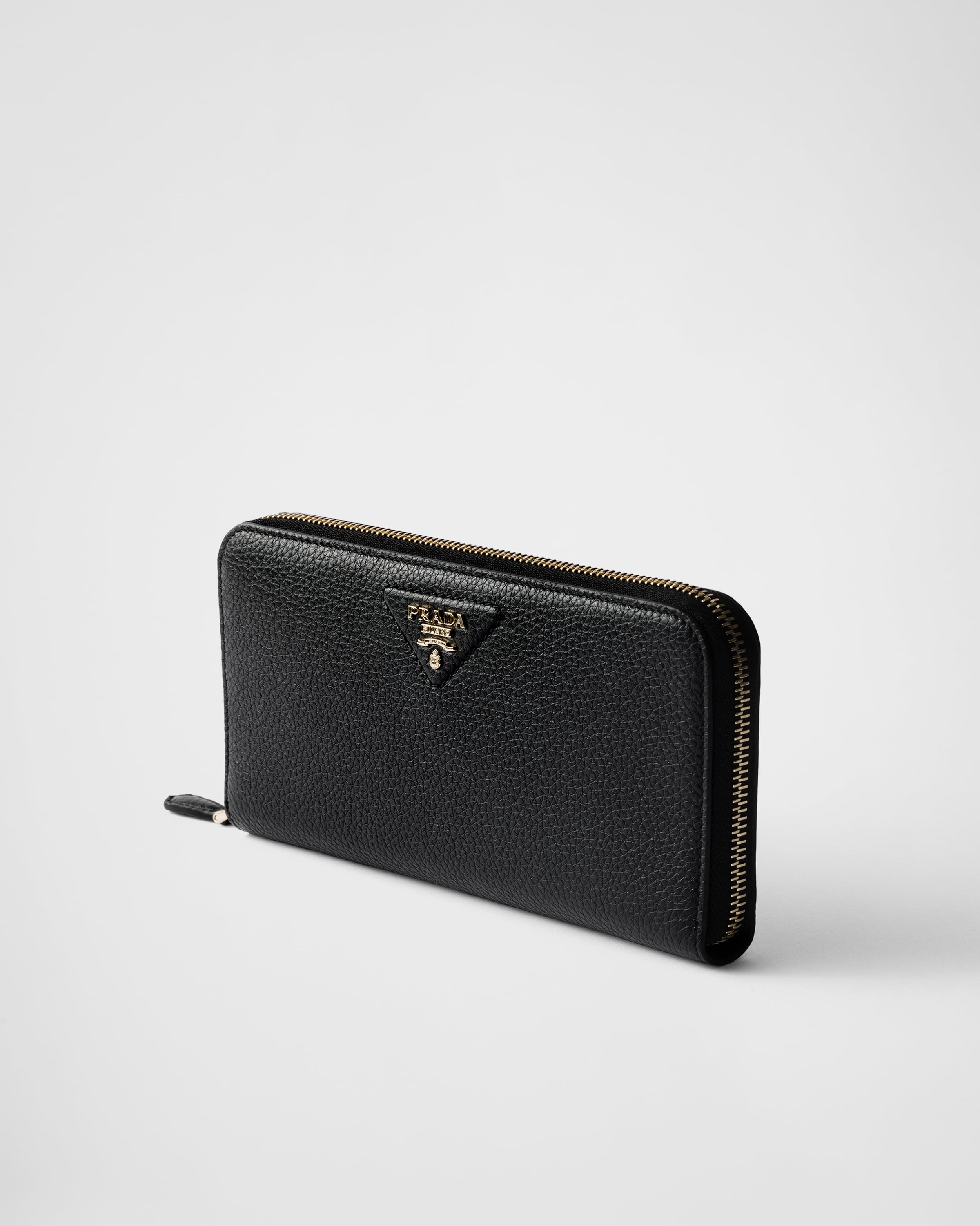 ブラック ヴィッテロダイノレザー ジップアラウンド長財布 | PRADA