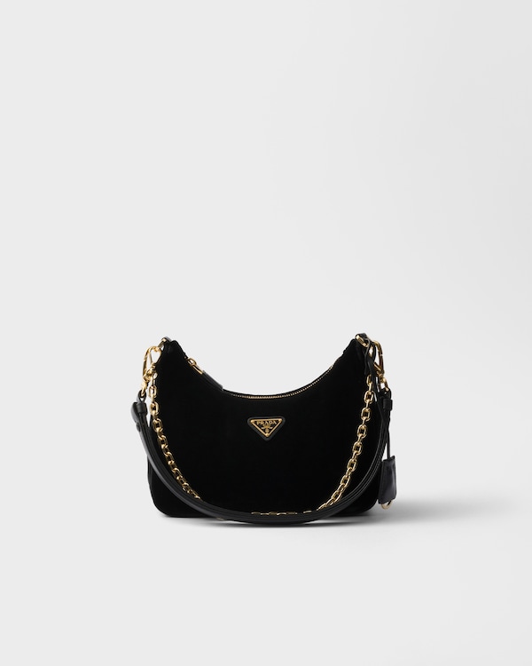 ブラック プラダ Re-edition ベルベット ミニバッグ | PRADA