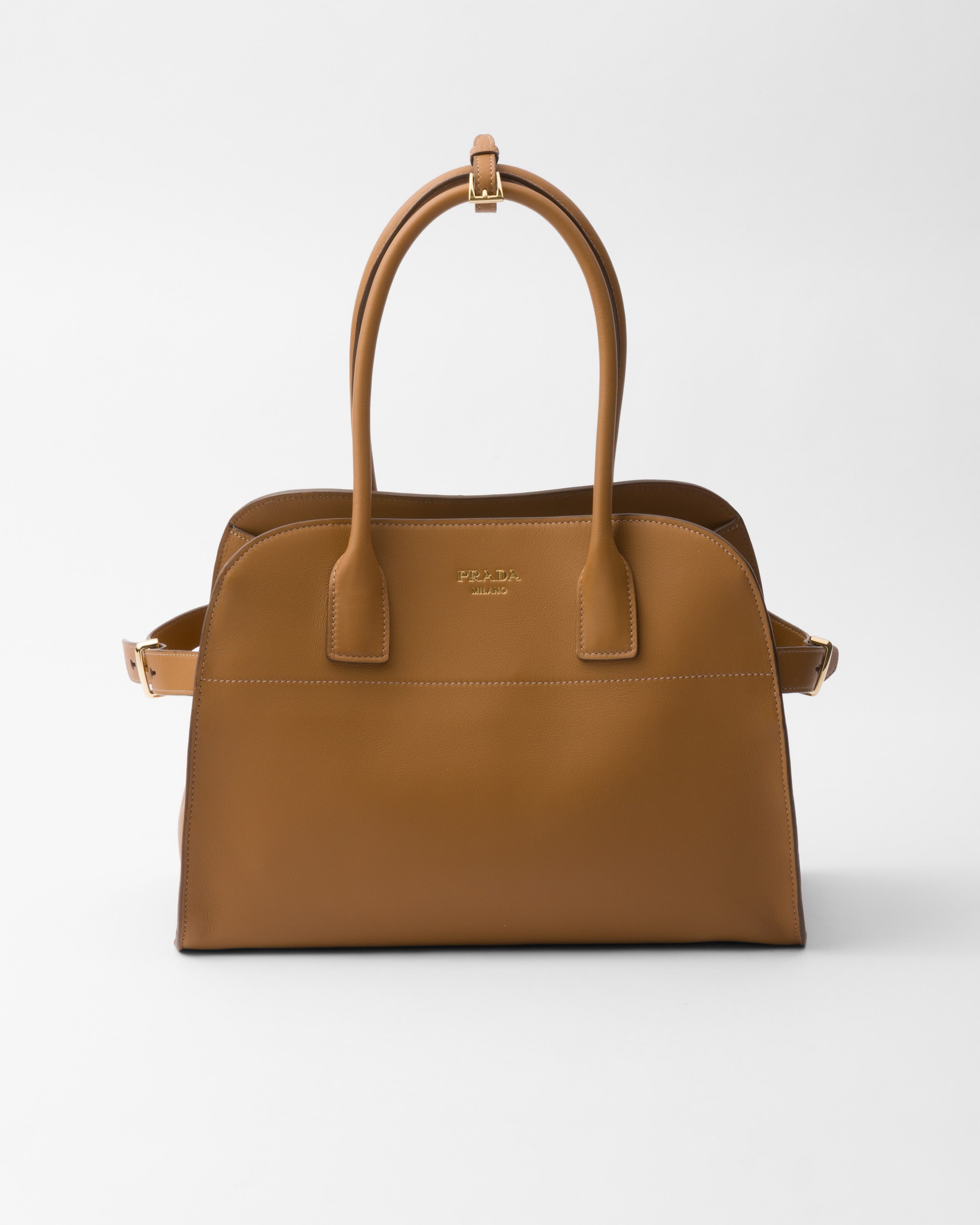 キャラメル ミディアム ソフトグレインレザー トートバッグ | PRADA
