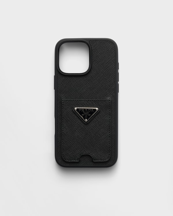 ブラック サフィアーノレザー Iphone 16 Pro Max用ケース | PRADA