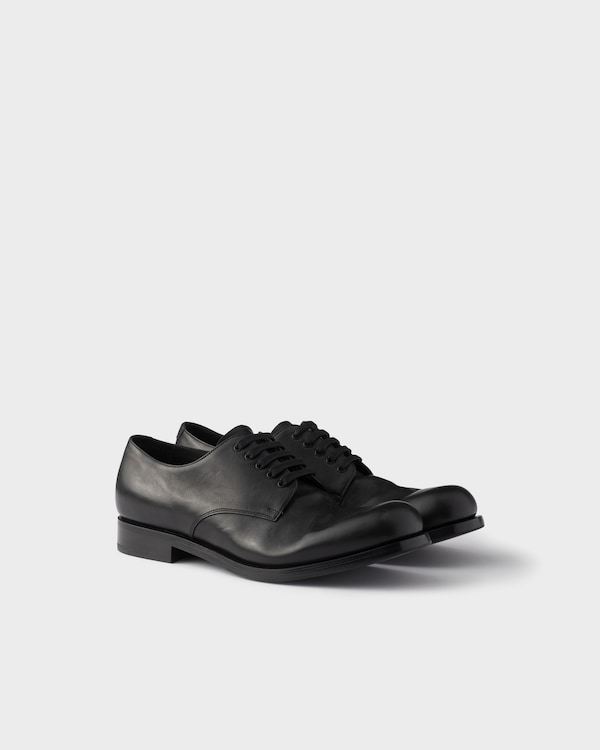 Black Collapse Leather Sneakers | PRADA