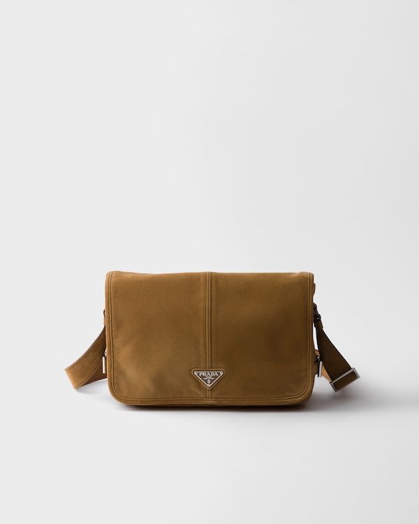 Cinnamon Suede Shoulder Bag | PRADA