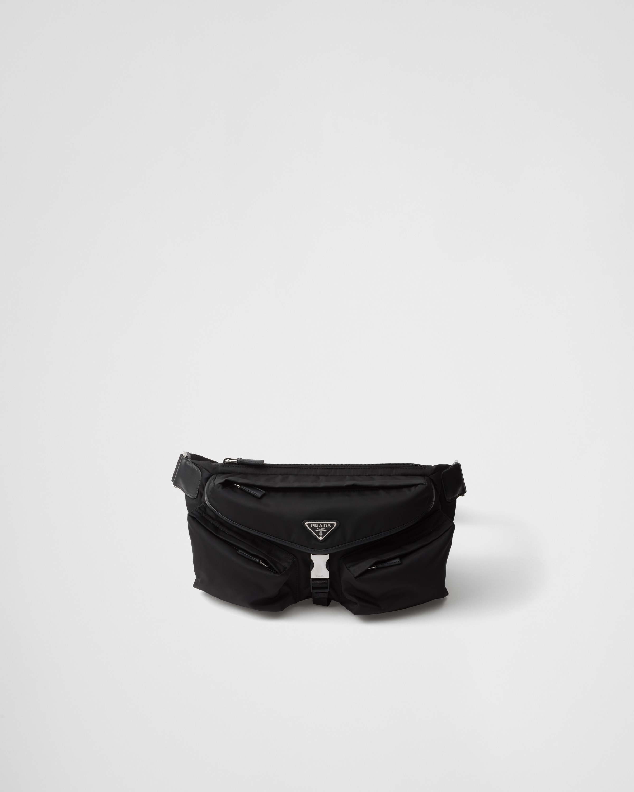 ブラック Re-nylon Xレザー ショルダーバッグ | PRADA