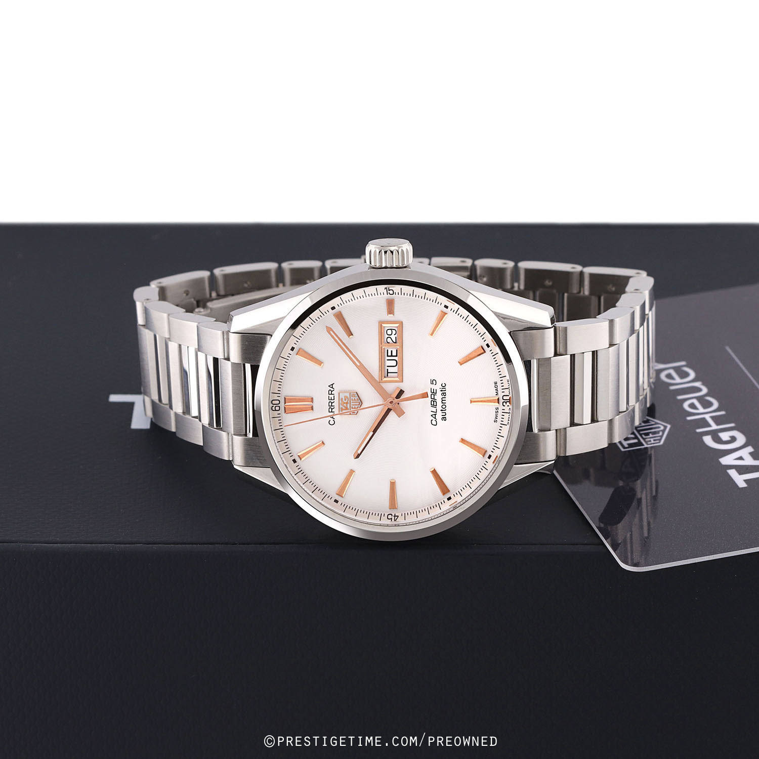 Pre-owned Tag Heuer Carrera Day Date Caliber 5 41mm war201d.ba0723