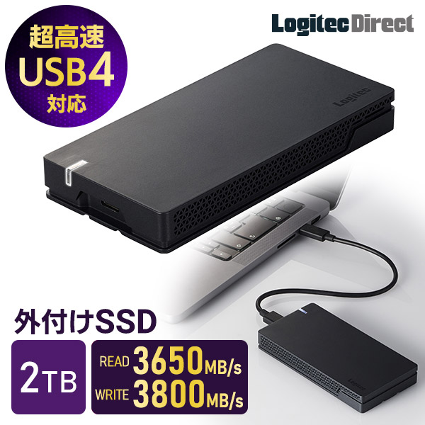 USB 40Gbps USB4 対応 SSD 外付け 2TB ポータブル Type-C 温度検知
