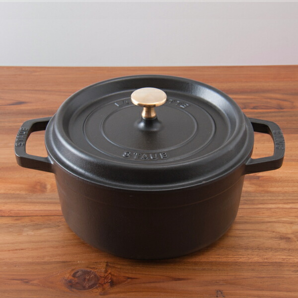ストウブ ピコココット ラウンド 22cm ブラック / staub | 食器と料理