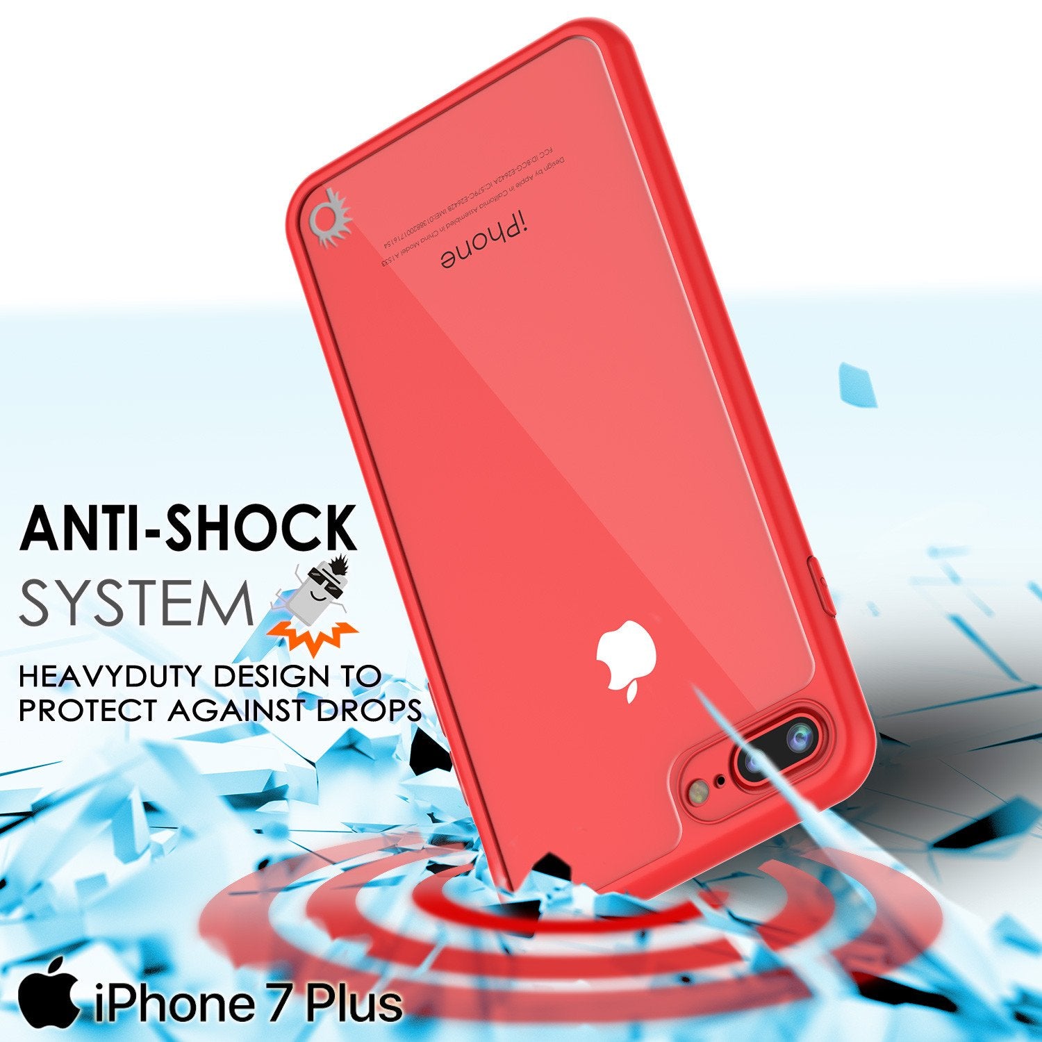 iPhone 8+ Plus Case [MASK Series] [RED] Full Body Hybrid Dual