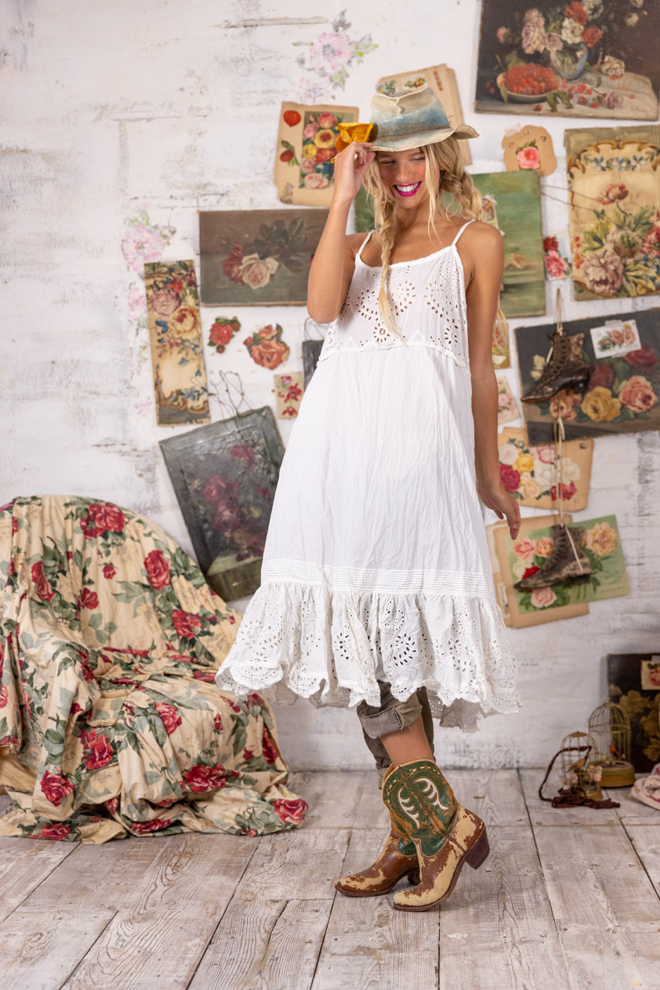 Magnolia Pearl Eyelet Lula Tank Dress 1177 True – Purple Lizard