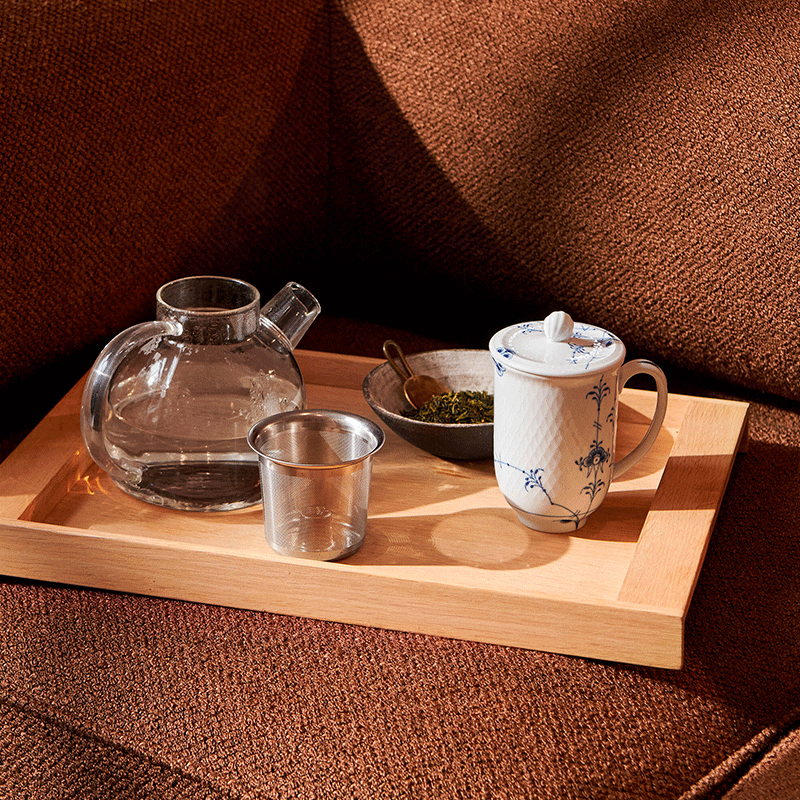 ブルーパルメッテ マグ 蓋・ストレーナーつき|ロイヤル コペンハーゲン