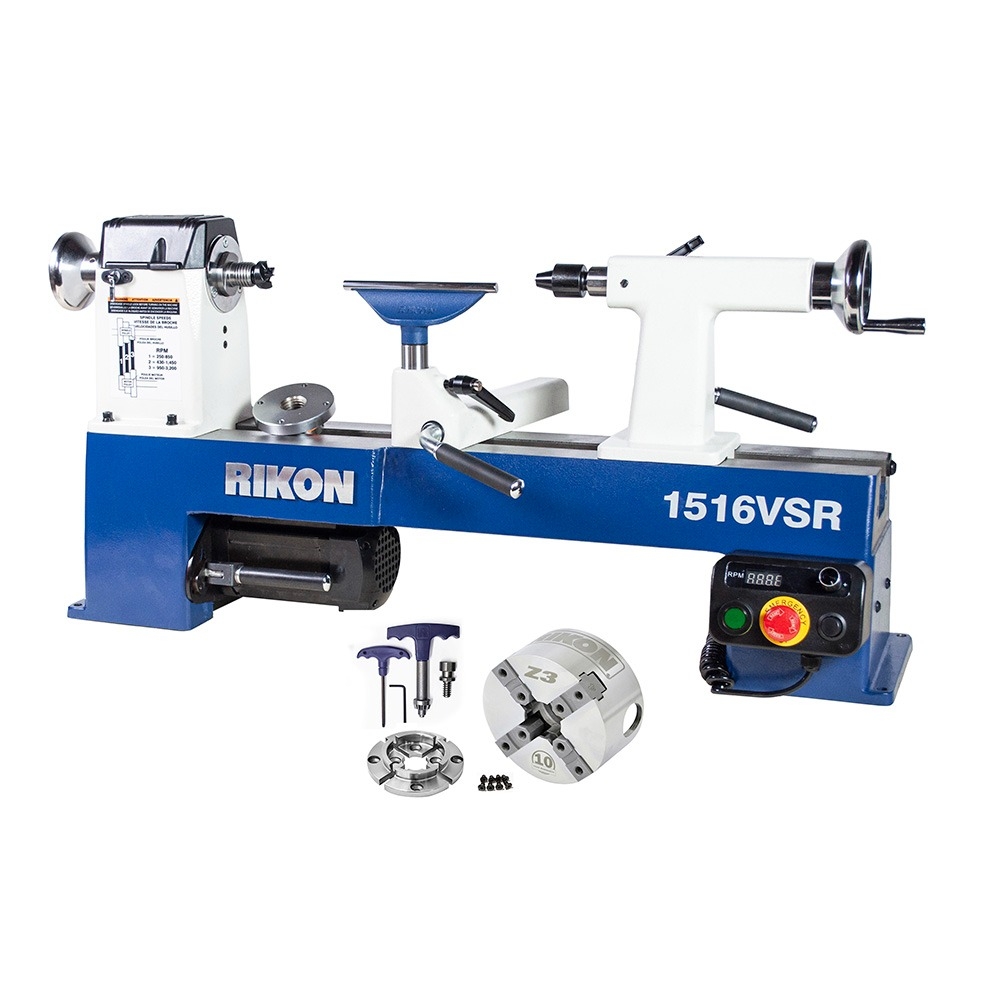 Rikon Variable-Speed Midi Lathe with Z3 Chuck System, 70-1516VSRK
