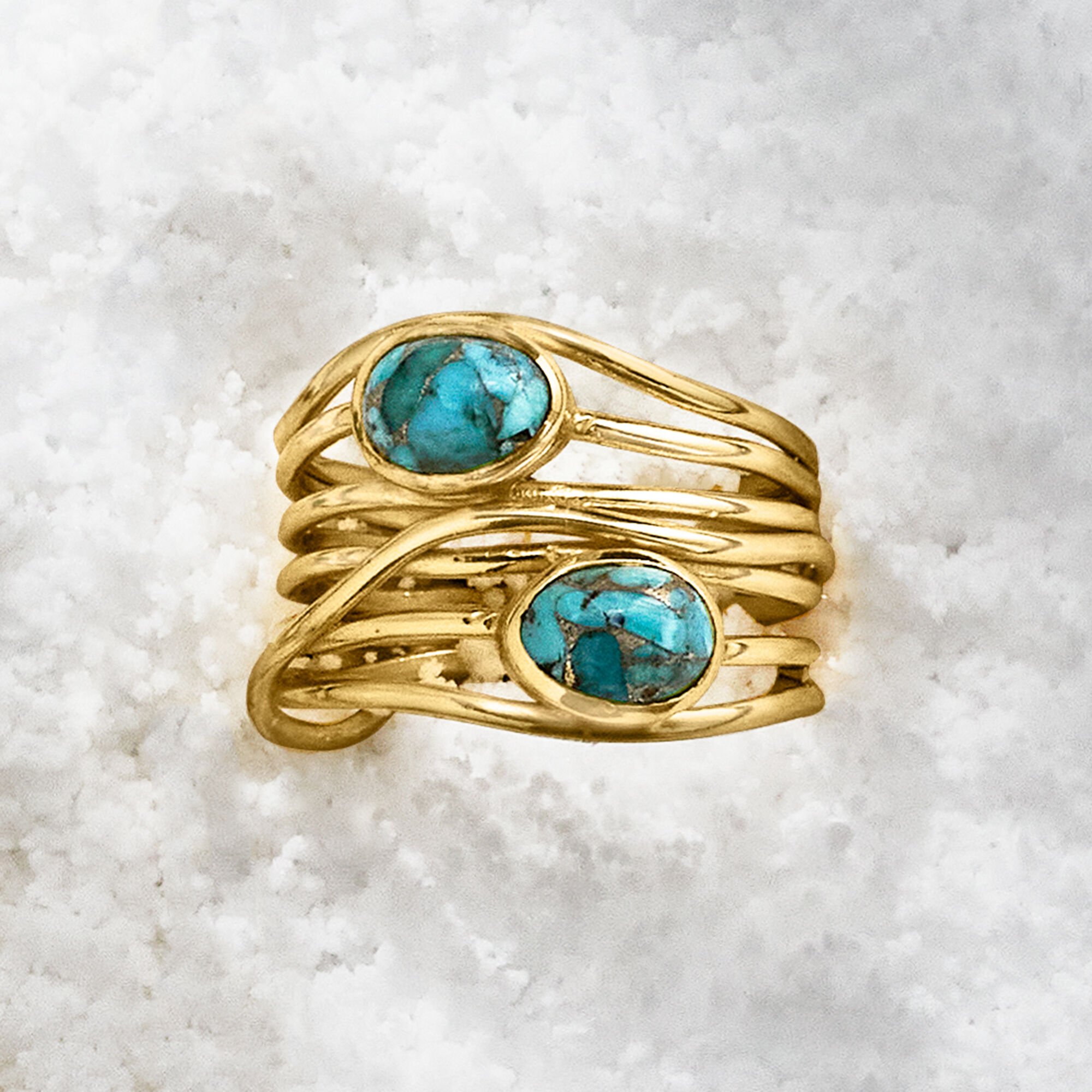 Turquoise Highway Ring in 18kt Gold Over Sterling | Ross Simons