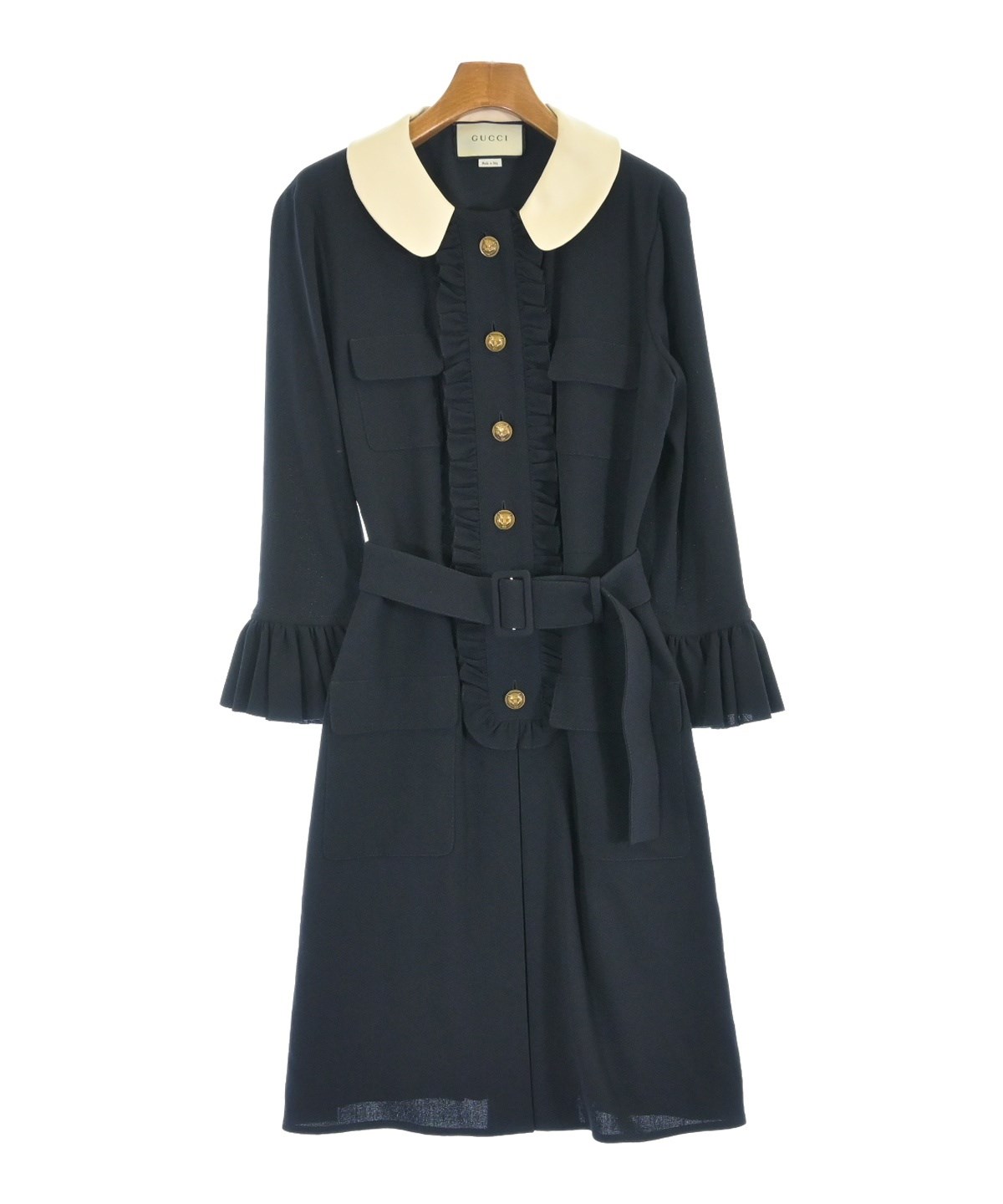 GUCCI（グッチ）ワンピース 紺 サイズ:44(XL位) レディース