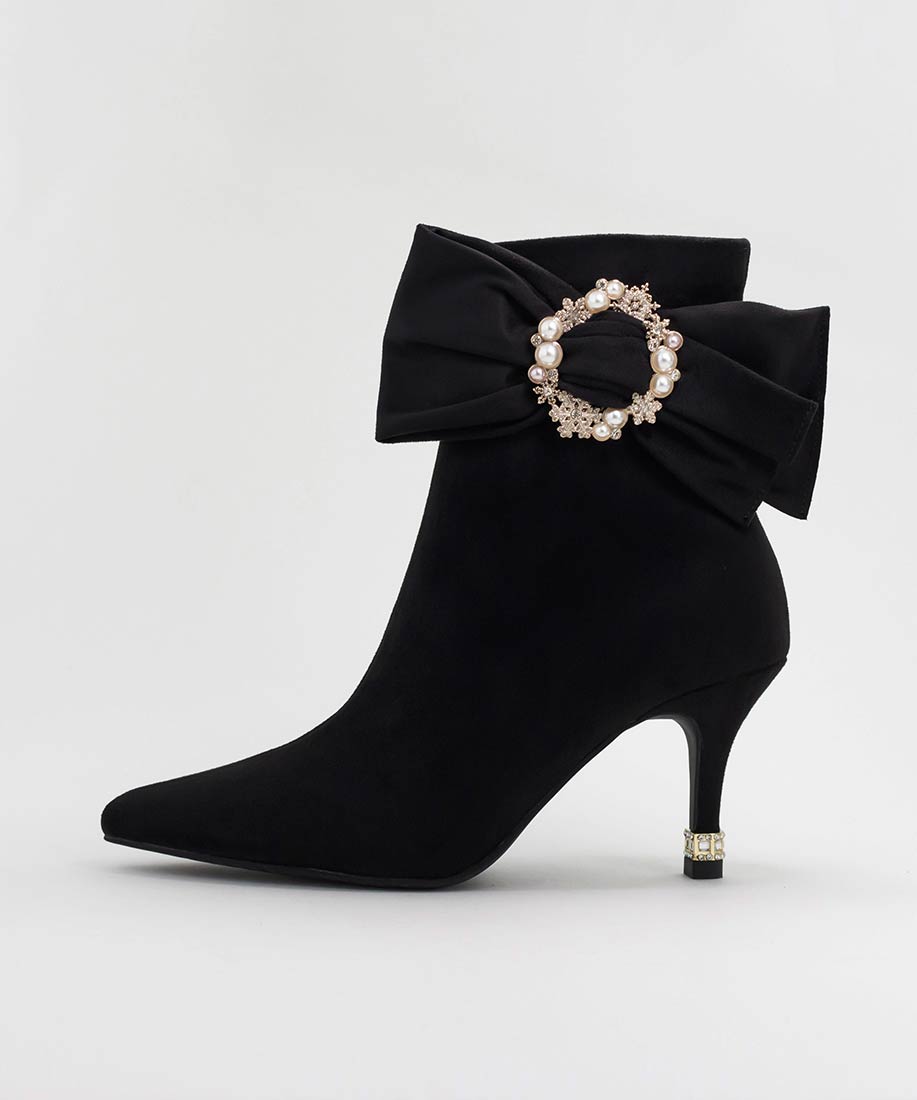 SALE】【Holiday Collection】2WAY ビジュー×リボン ショートブーツ