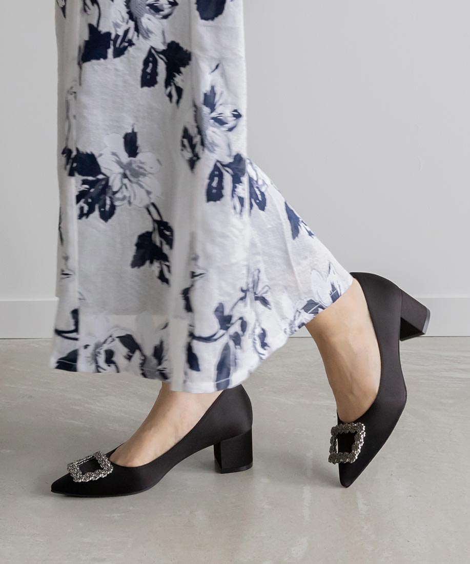 SALE】ビジューパーツチャンキーヒールパンプス｜RANDA公式サイト