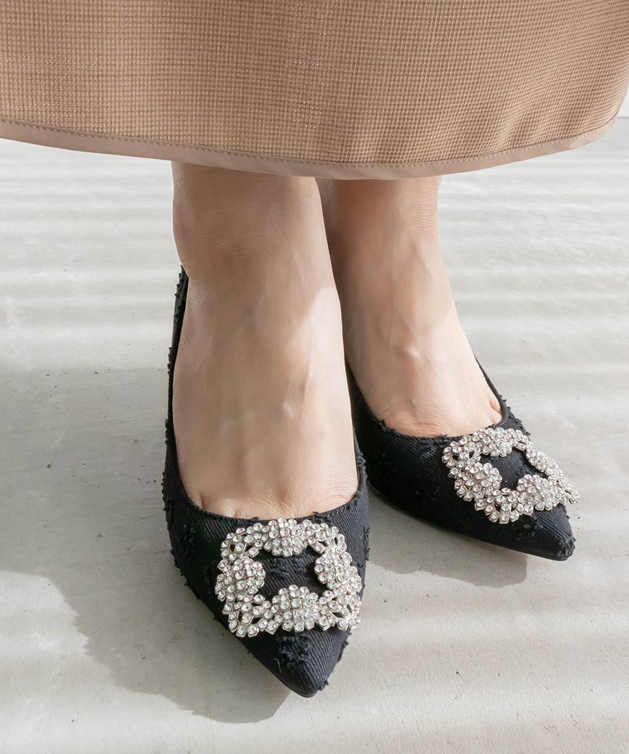 SALE】スクエアビジューパーツパンプスRANDA公式サイト