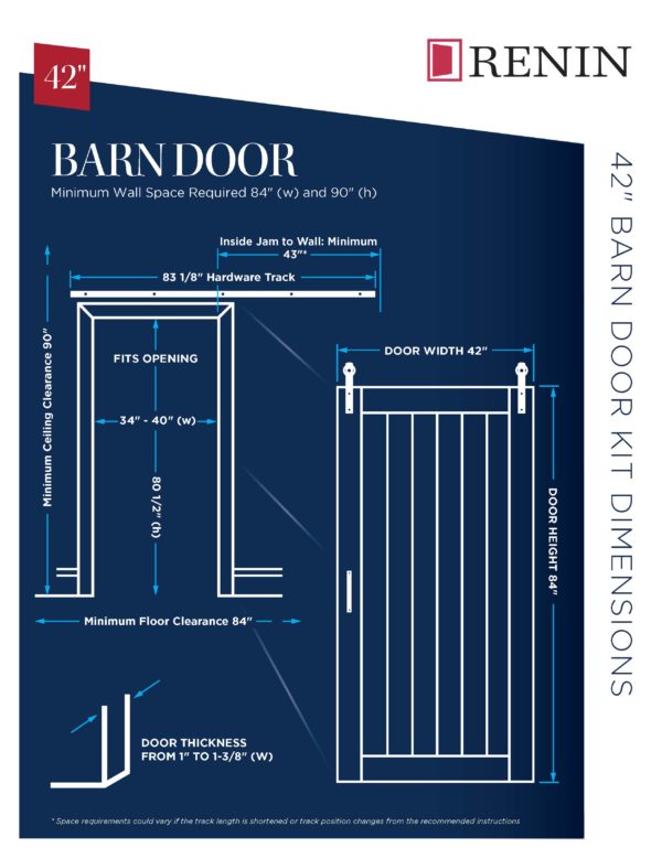 Salinas Z-Design Pine Complete Barn Door Kit - Renin Heritage