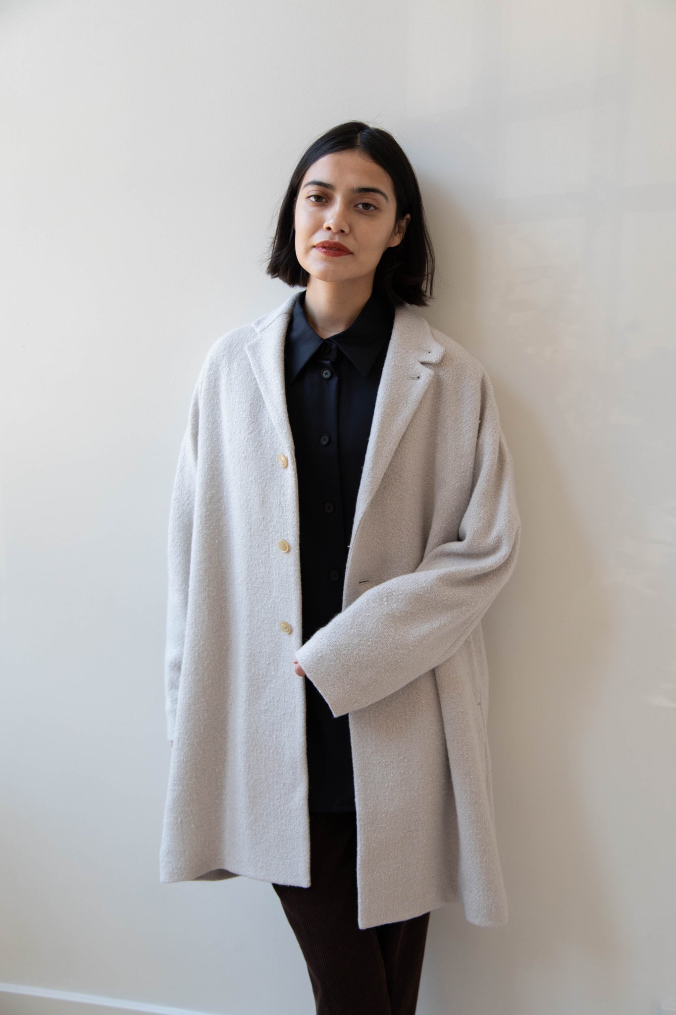 rennes — Arts & Science | Grandpa City Coat in Gray Beige