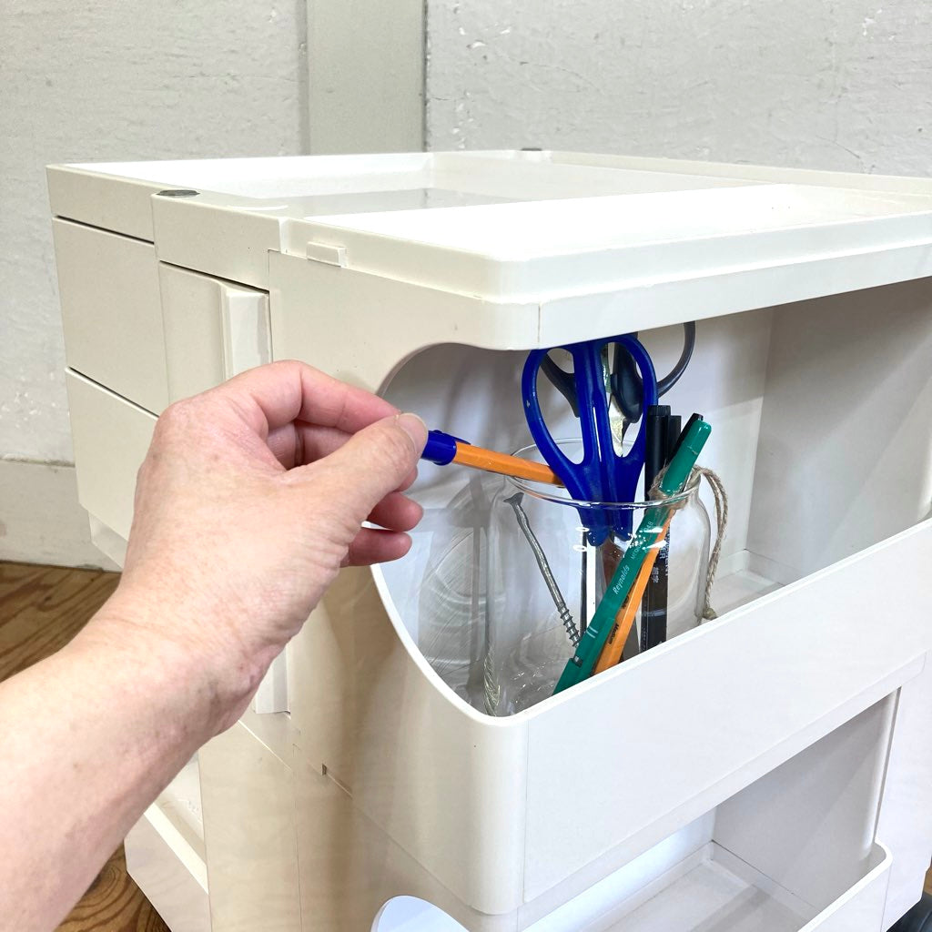 B-LINE ボビーワゴン 2段2トレイ ホワイト 白 中古 アクリルホルダー