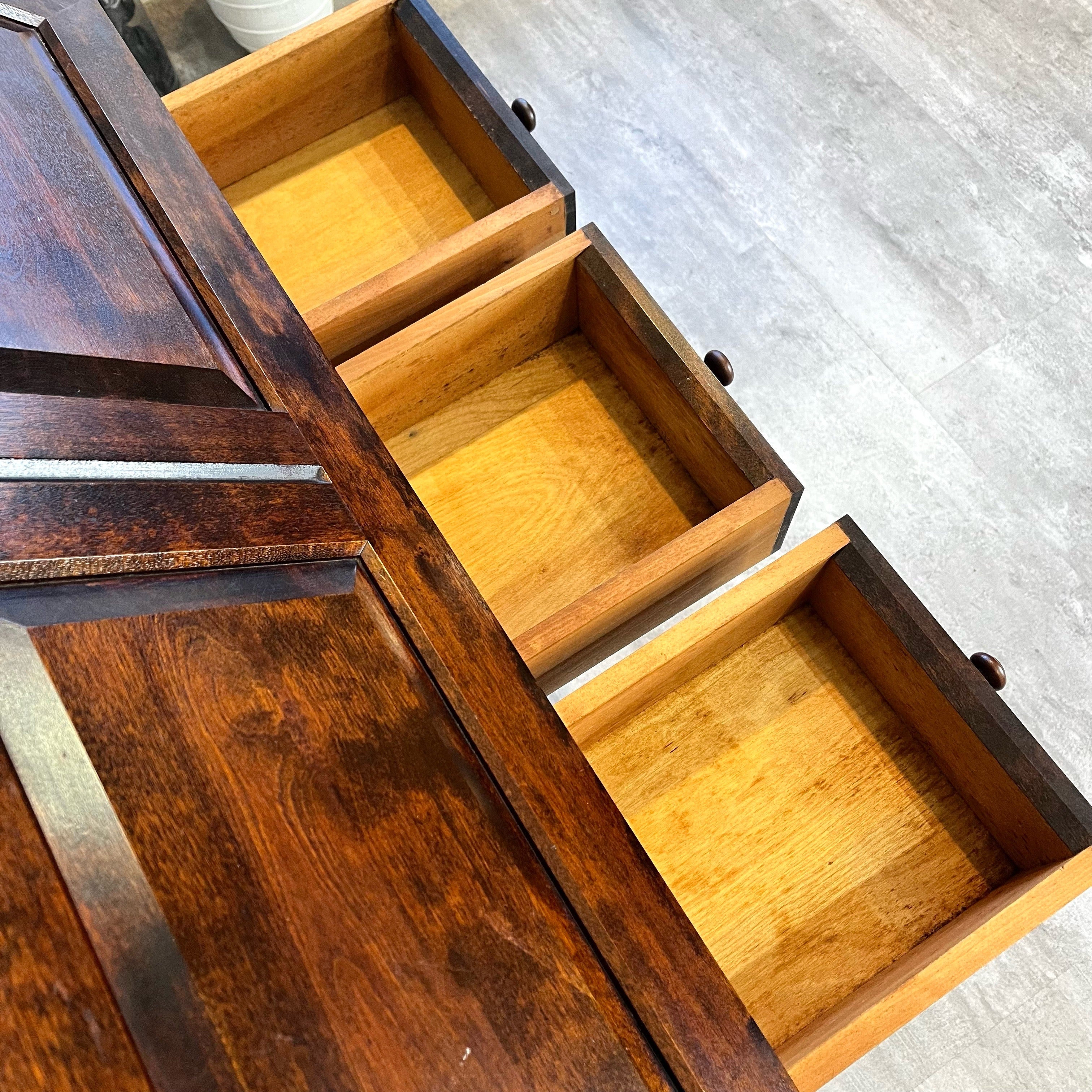 松本民芸家具 T型ライティングビューロー 文机 中古 本棚 古民家