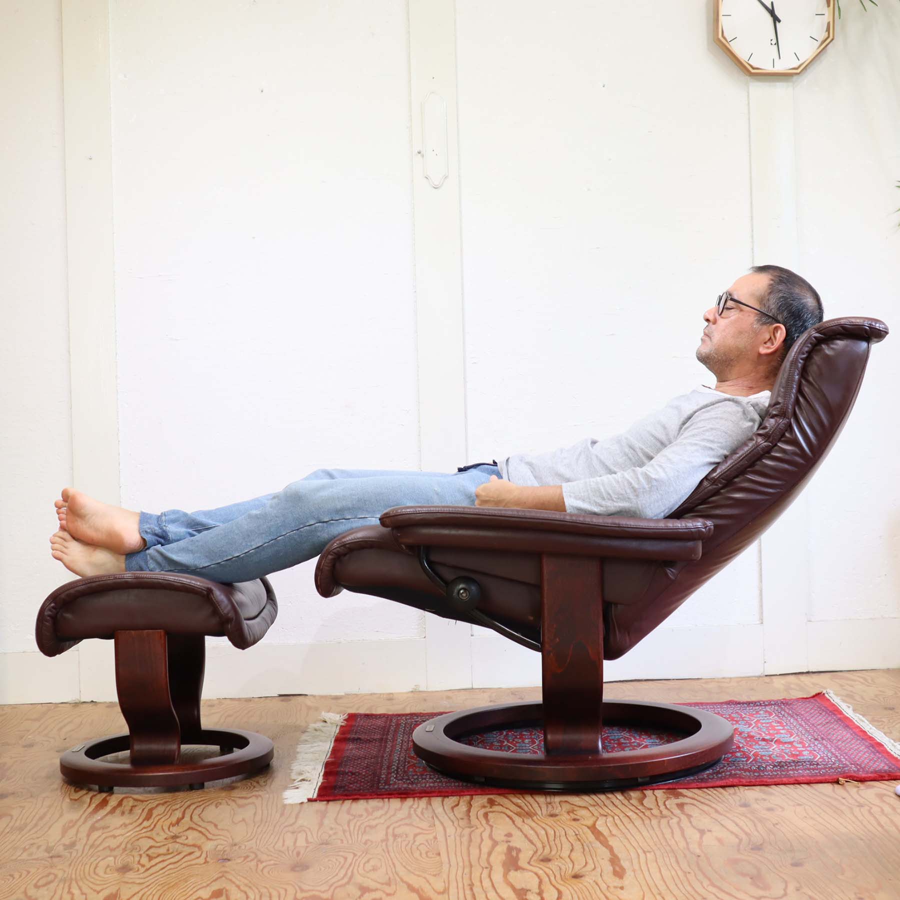 エコーネス/EKORNES ストレスレスチェア オットマン ロイヤル 本革