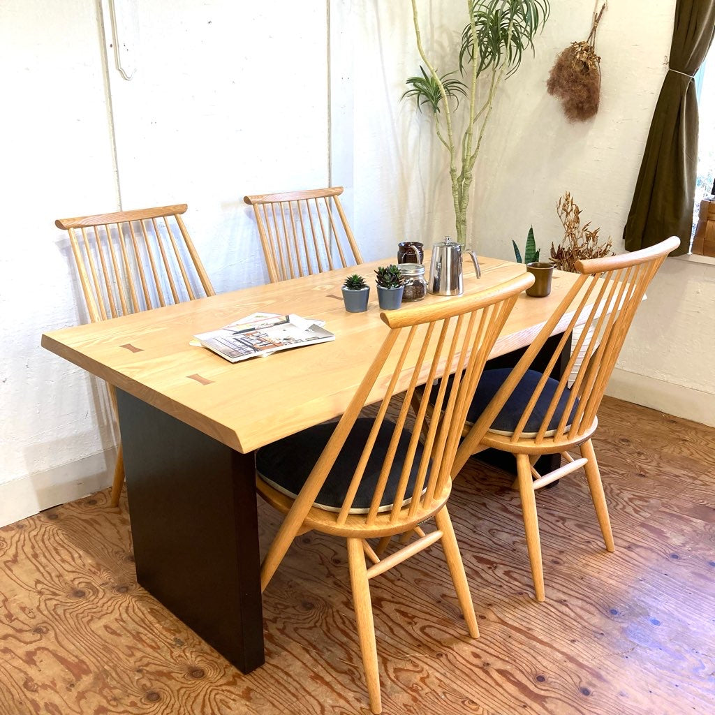 柏木工 無垢材 ダイニングテーブル 150㎝ 飛騨 展示品 オーク タモ