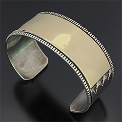 ナバホ族 Bruce Morgan 14K チゼルワーク 1 バングル 【送料無料】