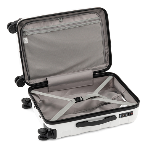 1-3泊] 無印 バーを自由に調節できる ハードキャリーケース 36L オフ白